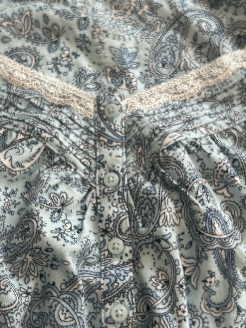 Croft & Barrows Nite Gown Sleep Shirt Paisley Blue SZ XXL NWT Pajamas Cottagecor - Picture 7 of 12